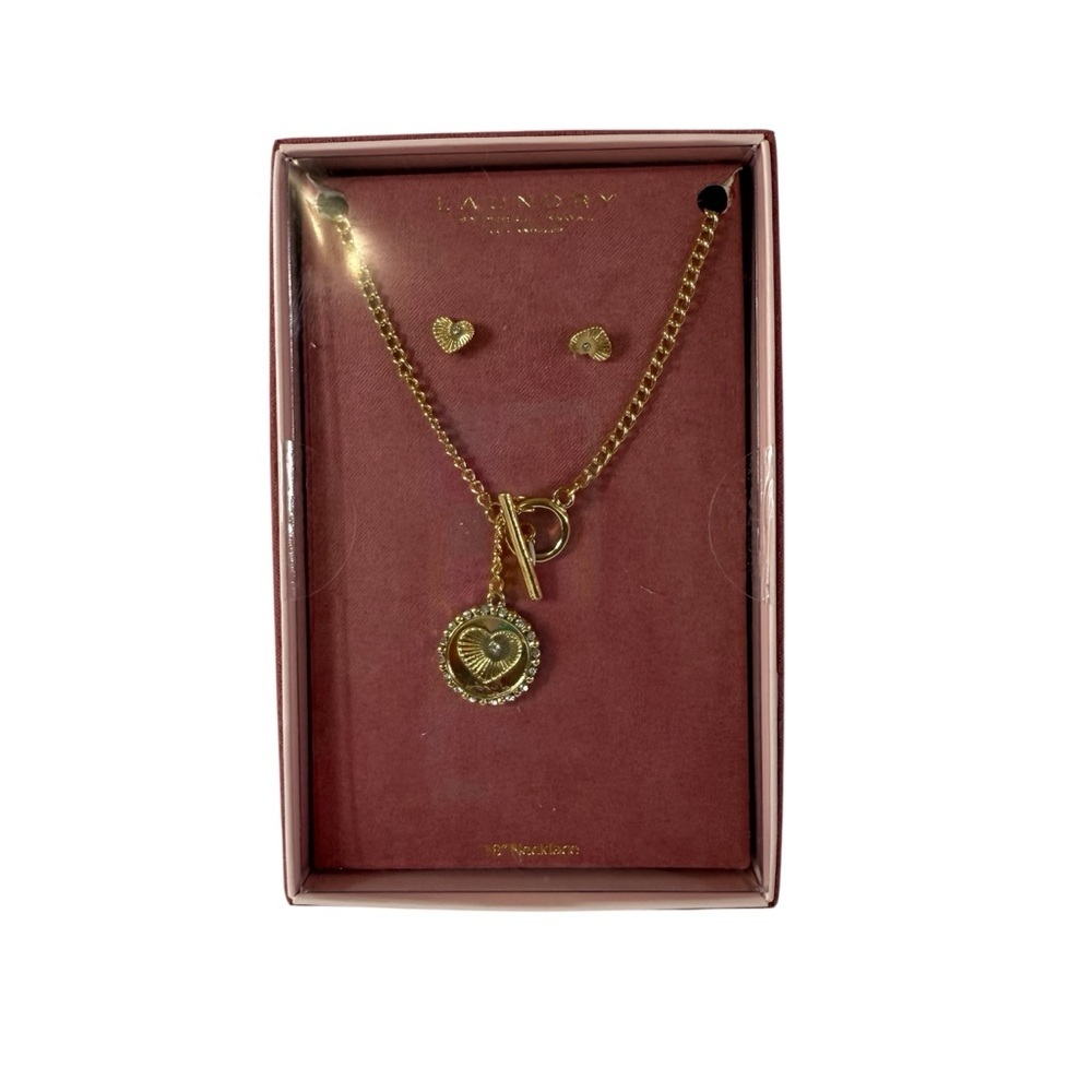 Laundry By Shelli Segal Gold Necklace and Earring Set